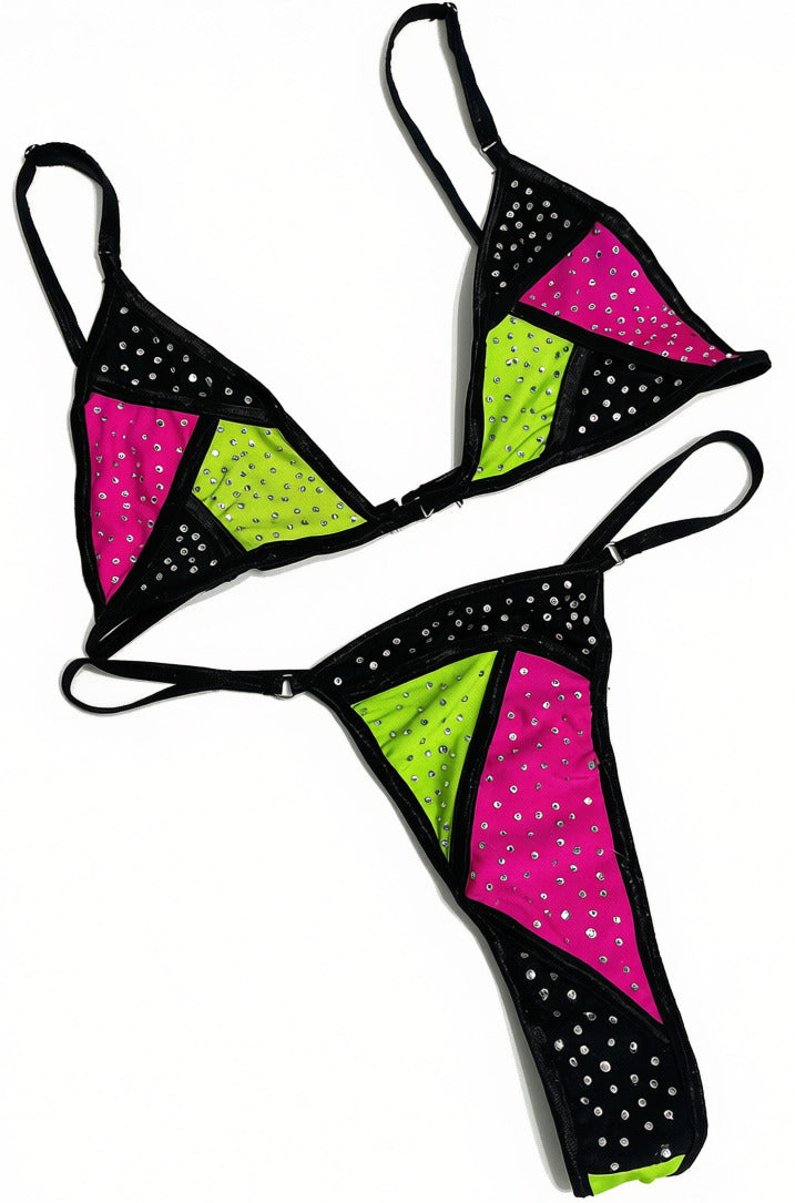 The It Girl 2 Pc Color Blocked Micro Bikini