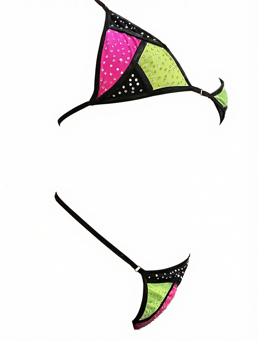 The It Girl 2 Pc Color Blocked Micro Bikini