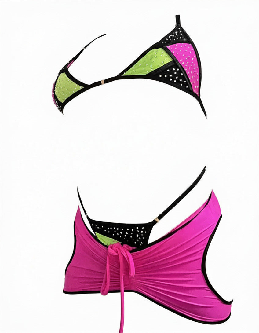 The It Girl 2 Pc Color Blocked Micro Bikini